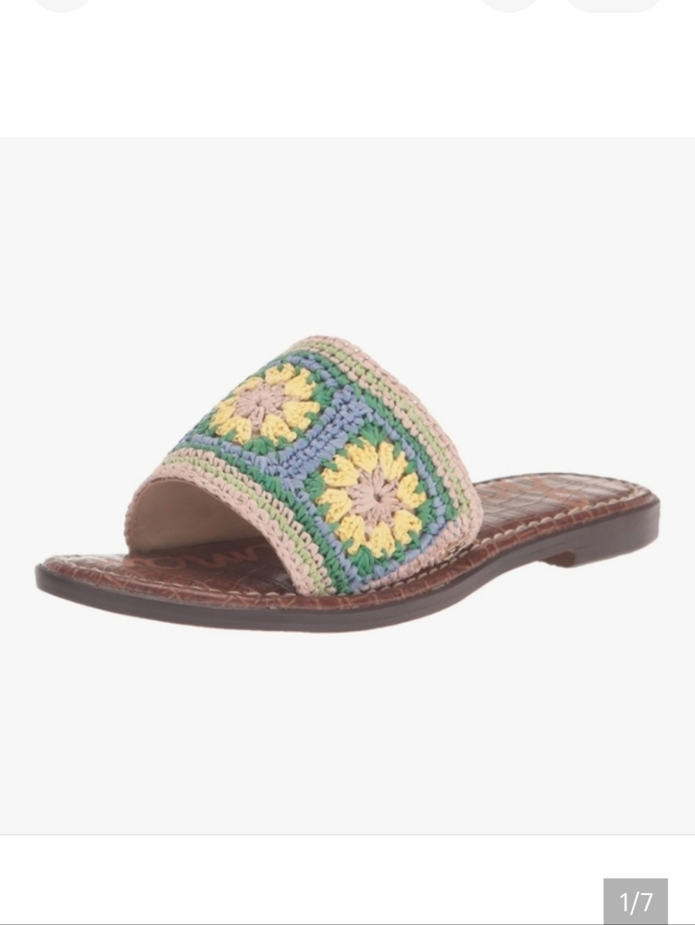 Sam Edelman Gracey Crochet Flat Sandal size 8 Multicolor